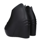 Givenchy Black Cotton Wedge Sandals