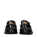 Versace Black Leather Slip-On Loafers