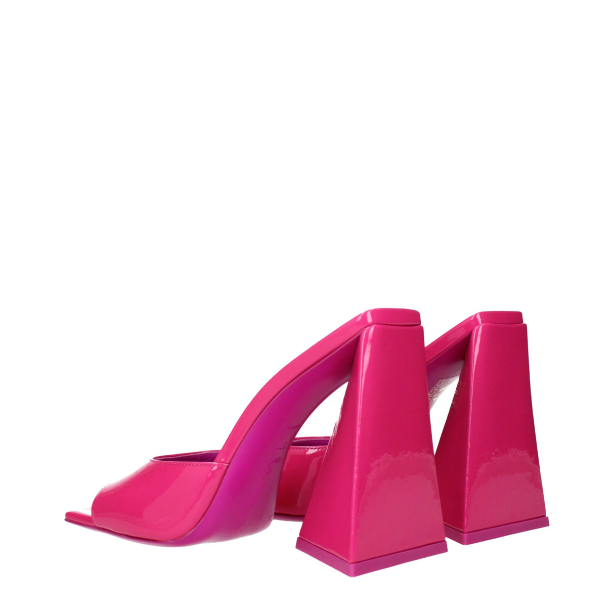 The Attico Pink Leather Platform Sandals