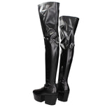 Prada Black Leather Over The Knee