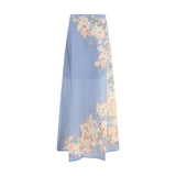Zimmermann Light Blue Linen Long Skirt
