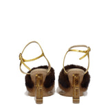 Fendi Brown Mink Strap-On Sandals