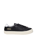 Kenzo Black Leather Low Top Sneakers