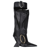 The Attico Black Leather Boots