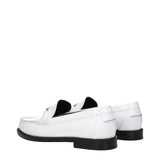 Versace White Leather Slip-On Loafers