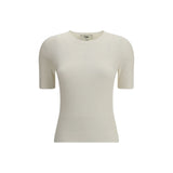 Fendi White Silk T-Shirt