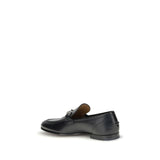 Gucci Black Calf Leather Bos Taurus Slip-On Loafers