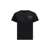 PINKO Black Cotton T-Shirt
