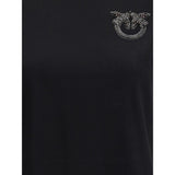 PINKO Black Cotton T-Shirt