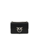 PINKO Black Calf Leather Bos Taurus Shoulder Bag