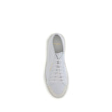 Saint Laurent White Calf Leather Bos Taurus Low Top Sneakers
