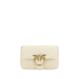 PINKO White Calf Leather Bos Taurus Shoulder Bag