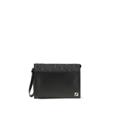 Fendi Black Leather Clutch Bag