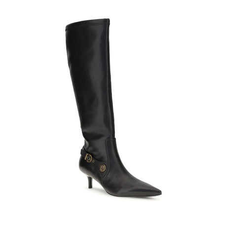 PINKO Black Goatskin Ankle Boots