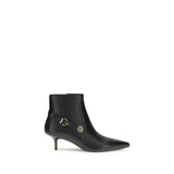PINKO Black Calf Leather Bos Taurus Ankle Boots