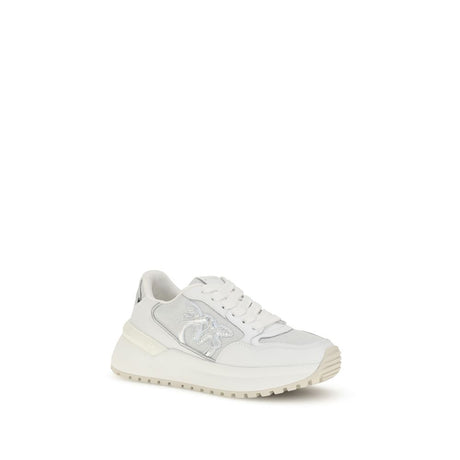 PINKO White Calf Leather Bos Taurus Chunky Sneakers