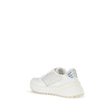 PINKO White Calf Leather Bos Taurus Chunky Sneakers
