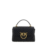 PINKO Black Calf Leather Bos Taurus Handbag
