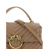 PINKO Brown Calf Leather Bos Taurus Handbag