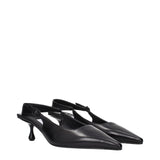 Jimmy Choo Black Leather Flat Sandals