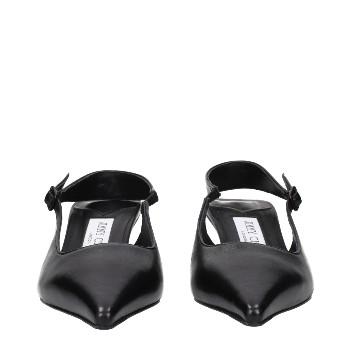Jimmy Choo Black Leather Flat Sandals