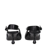 Jimmy Choo Black Leather Flat Sandals