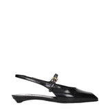 Prada Black Leather Flat Sandals
