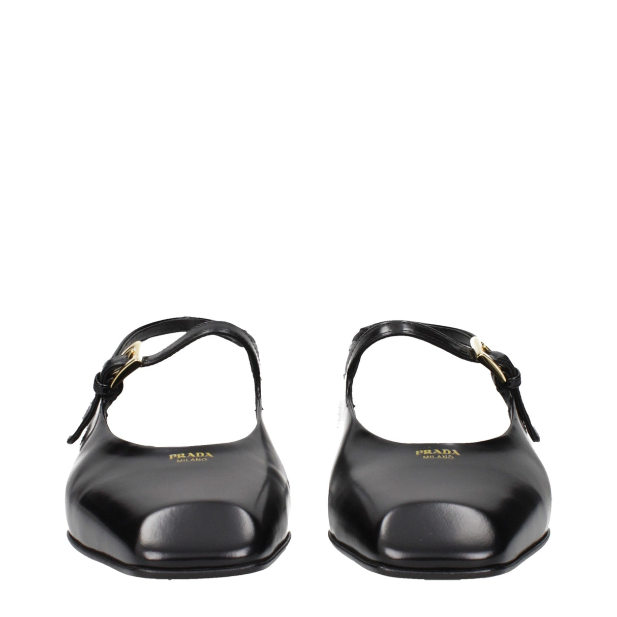Prada Black Leather Flat Sandals