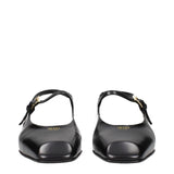 Prada Black Leather Flat Sandals