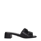 Prada Black Leather Flat Sandals