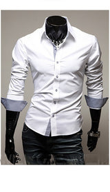 Plaid Color Matching Casual Plus Size Men's Shirt