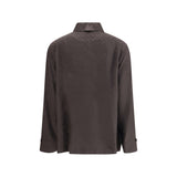 Fendi Brown Silk Dress Shirt