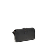 PINKO Black Calf Leather Bos Taurus Shoulder Bag