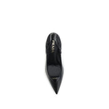 Prada Black Calf Leather Bos Taurus High Heel Pumps