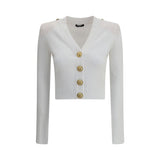 Balmain White Viscose Cardigan