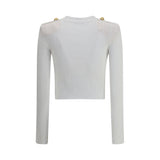 Balmain White Viscose Cardigan