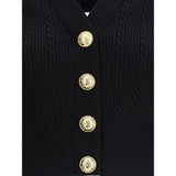 Balmain Black Viscose Cardigan