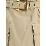 Balmain Beige Cotton Mini Skirt