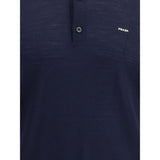 Prada Blue Fleece Wool Polo Shirt