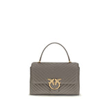 PINKO Gray Calf Leather Bos Taurus Handbag