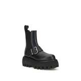 Alexander McQueen Black Calf Leather Bos Taurus Ankle Boots