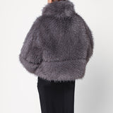 Sword 6644 Short grey faux fur coat