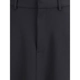 Balenciaga Black Fleece Wool Long Skirt