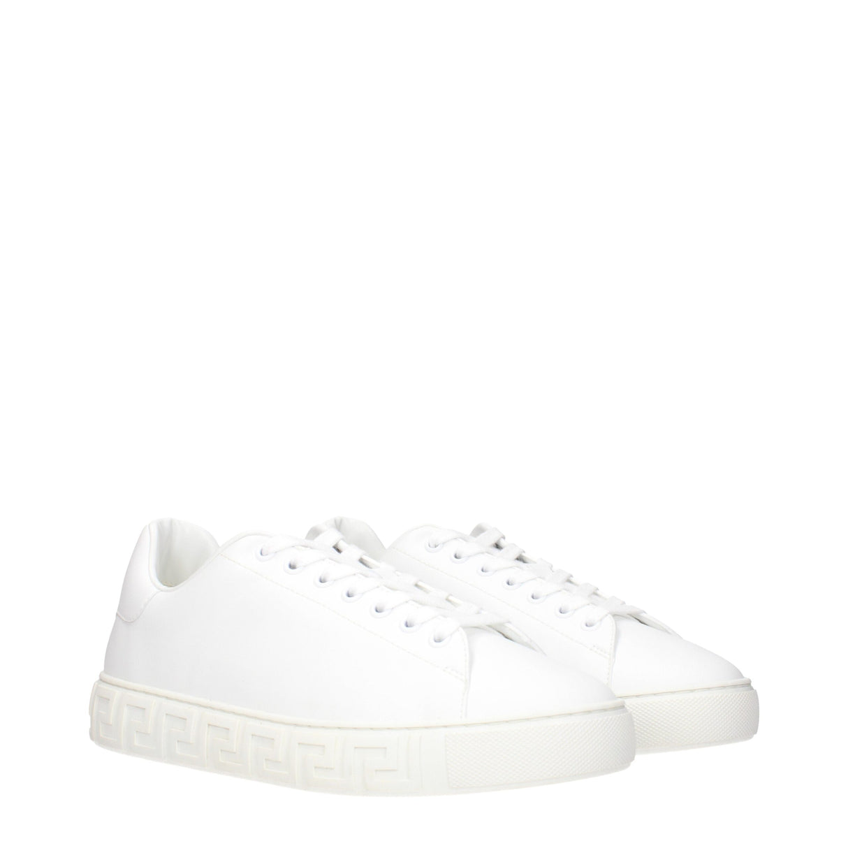 Versace White Leather Low Top Sneakers