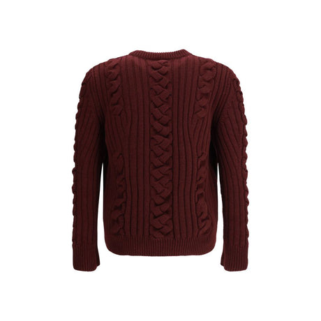 Alexander McQueen Bordeaux Fur Cashmere Sweater