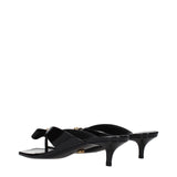 Versace Black Leather Stiletto Heel Sandals