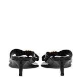 Versace Black Leather Stiletto Heel Sandals