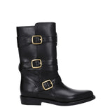 Celine Black Leather Flat Boots