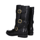 Celine Black Leather Flat Boots