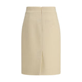 Valentino Cream Fleece Wool Skirt